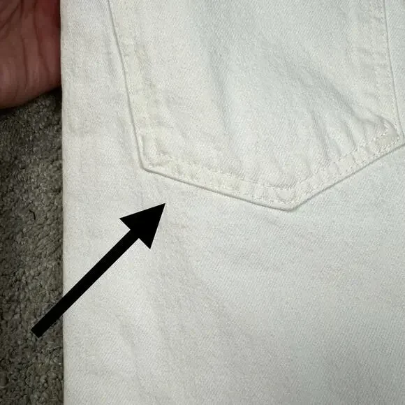 Frame Le Jane Crop Distressed Straight-Leg Jean 27 White Rumpled Blanc Destruct - Picture 15 of 15